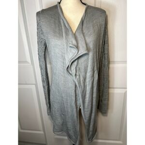 Smartwool Merino Wool Open Front‎ Cardigan Gray Drape Knit Sweater Small